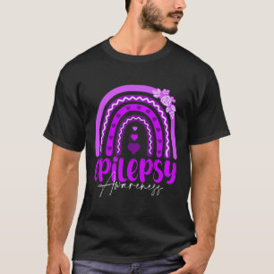Camiseta Conscientização sobre Epilepsia-arco-íris Roxo .co