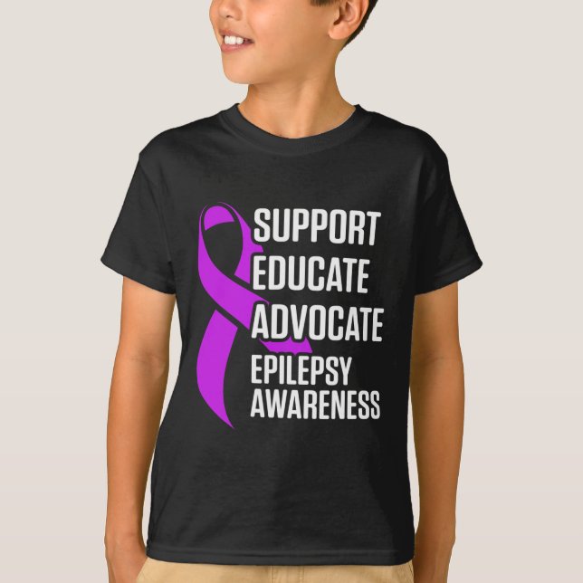 Camiseta Conscientização sobre Epilepsia Eduque Guerreiro E (Frente)