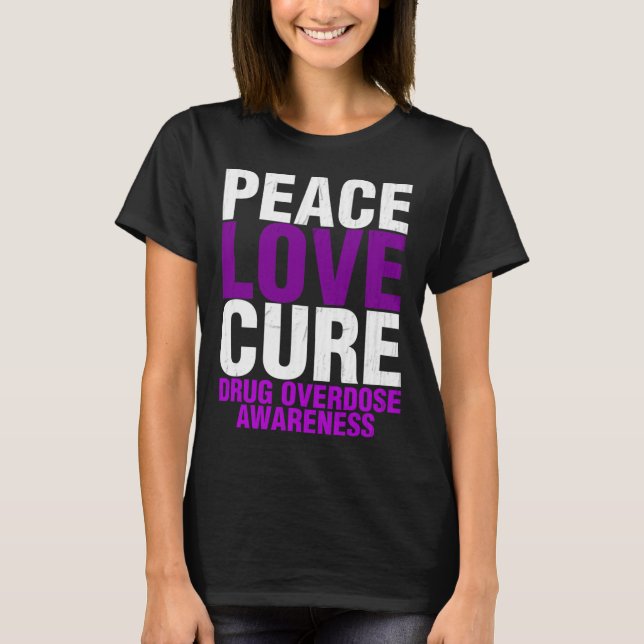 Camiseta Conscientização sobre overdose de drogas masculina (Frente)