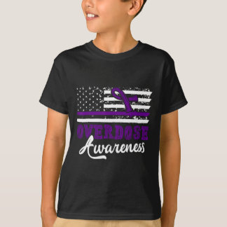Camiseta Conscientização sobre overdose fita roxa dependênc