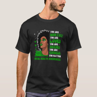 Camiseta Conscientização sobre Saúde Mental de Mulheres Neg