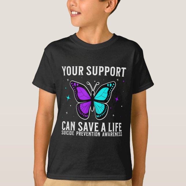 Camiseta Conscientização sobre Suicídio Suporte Mês de Cons (Frente)