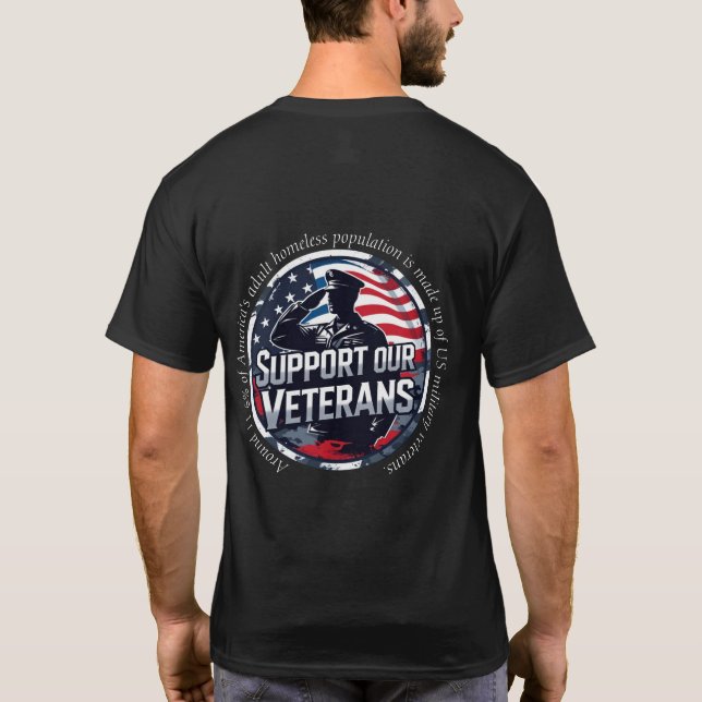 Camiseta Conscientização sobre Veteranos Sem-Teto (Verso)