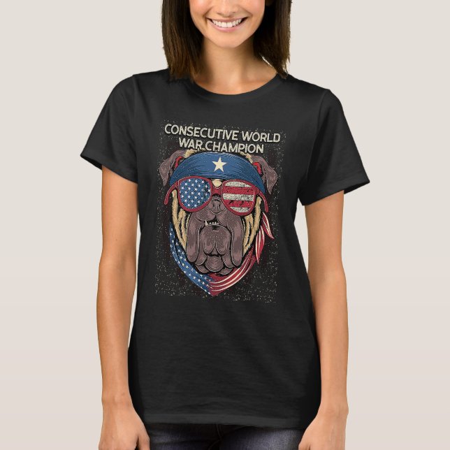 Camiseta Consecutive World War Champion  Patriotic Humor (Frente)