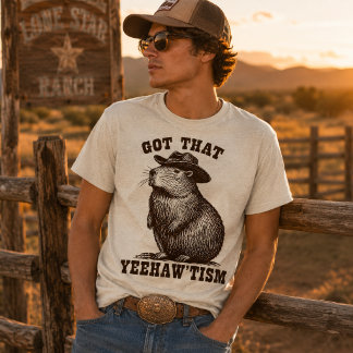 Camiseta Conseguiu Esse Chapéu de Cowboy de Capivara Engraç