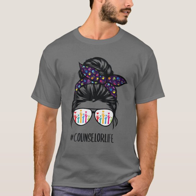 Camiseta Conselheiro da Vida Mensageira Vidros De Cabelo De (Frente)