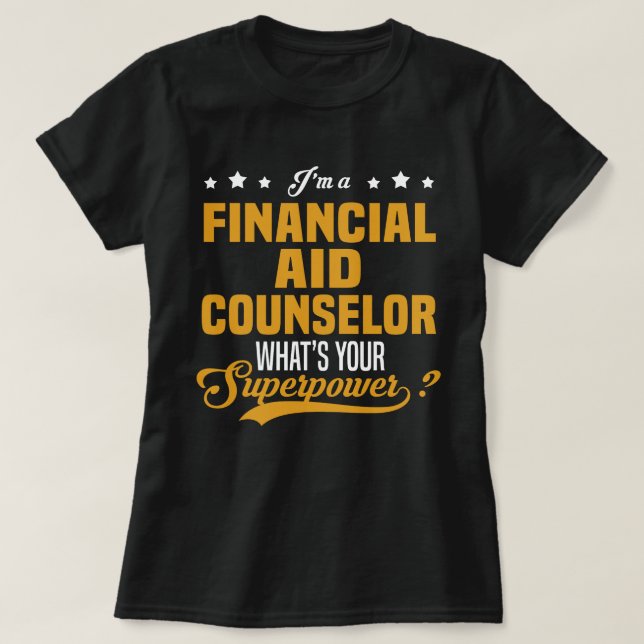 Camiseta Conselheiro de Ajuda Financeira (Frente do Design)