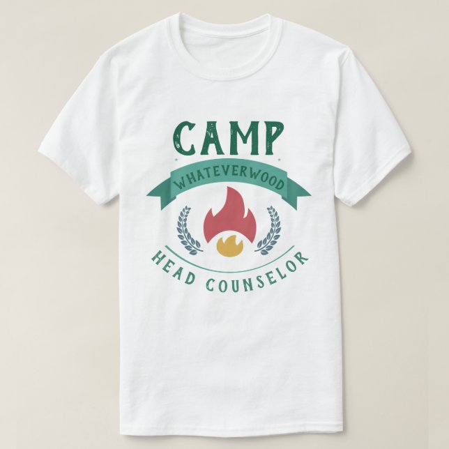 Camiseta Conselheiro de Cabeçaria de Camp Whateverwood (Frente do Design)