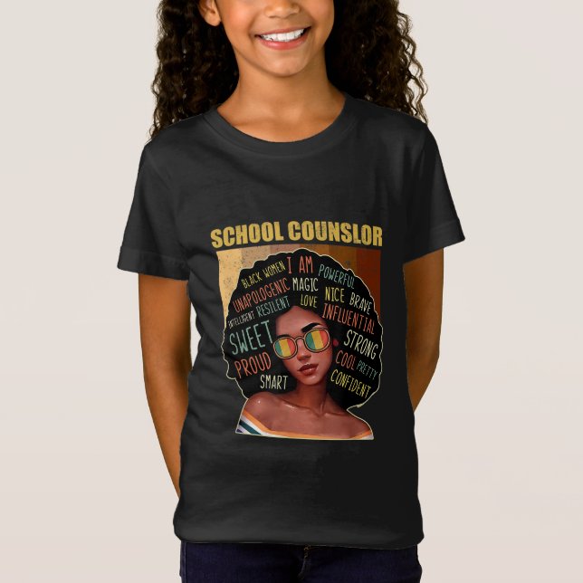 Camiseta Conselheiro escolar Afro-Americano Black Histo (Frente)