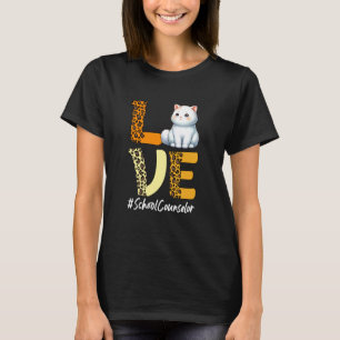 Camiseta Conselheiro Escolar AMOR Roupa de Gato Fofo Leopar