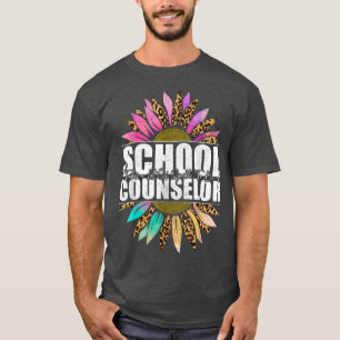 Camiseta Conselheiro Escolar Leopard Sunflower, Diversão De