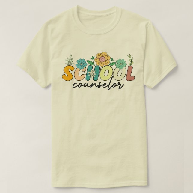 Camiseta Conselheiro Escolar Professora de Flor Selvagem Bo (Frente do Design)