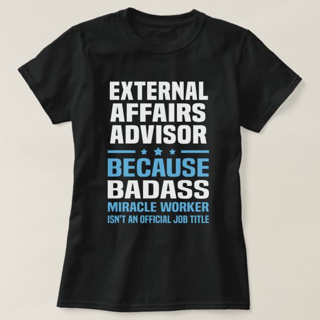 Camiseta Conselheiro para Assuntos Externos (Frente do Design)