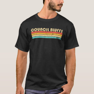 Camiseta CONSELHO BLUFFS IA IOWA Funny City Home Roots Retr
