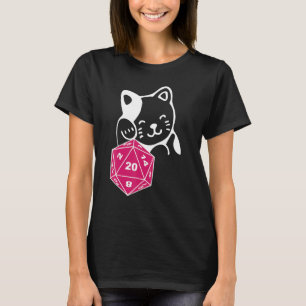 Camiseta Conselho de Dice D20 Dungeon Meowster Caneta e Pap