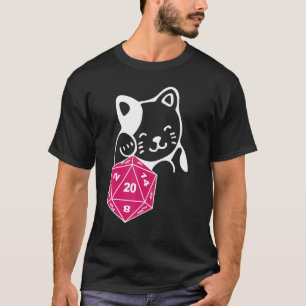 Camiseta Conselho de Dice D20 Dungeon Meowster Caneta e Pap