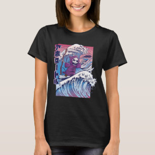 Camiseta Conselho de Surf Vintage da Vaporwave Grim Reaper 