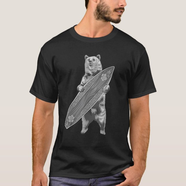 Camiseta Conselho De Urso Bonito Engraçado Presente De Surf (Frente)