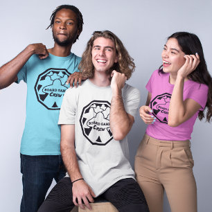 Camiseta Conselho Jogo Tripulação Negra Moldura Negra Camis