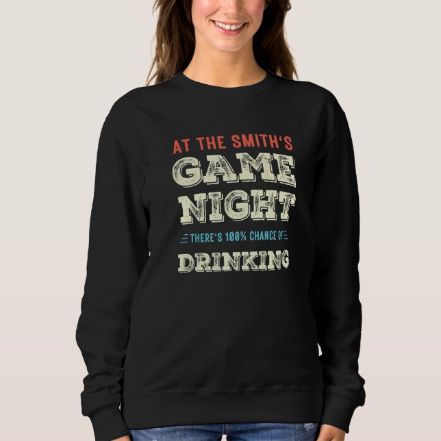 Camiseta Conselho Smith Game Night Game 100 Chance Bebendo (Frente)
