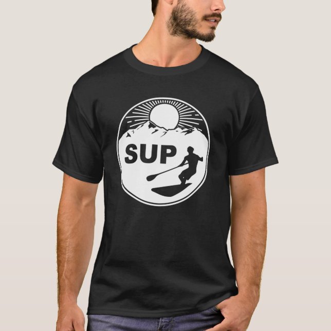Camiseta Conselho SUP Paddle com Sunset e Montanhas (Frente)