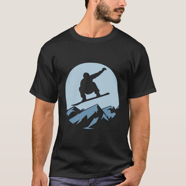 Camiseta Conselho Voador de Montanha conselho Snowboard (Frente)
