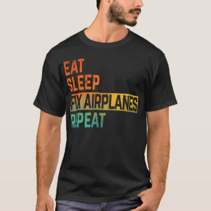 Camiseta Conserta Mecânico de Avião Come Dormir Repete Aqua
