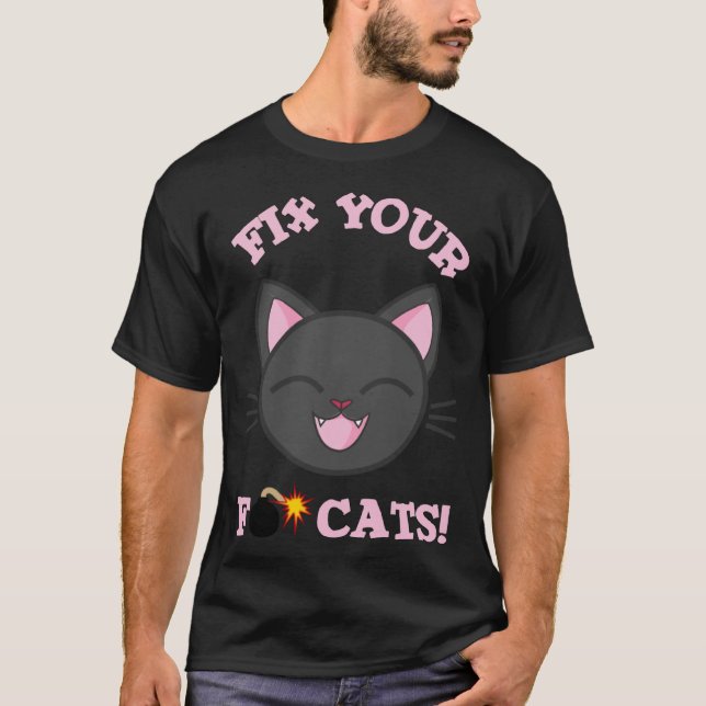 Camiseta Conserte Seu Gato Bomba F Gatinho (Frente)