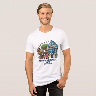 Camiseta Conservação de Água A Verdadeira Riqueza do Mundo