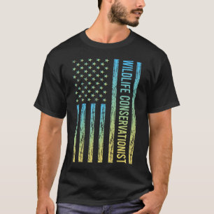 Camiseta Conservacionista de Vida Selvagem Azul Amarelo