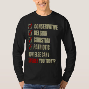 Camiseta Conservador Belga Cristão Patriótico