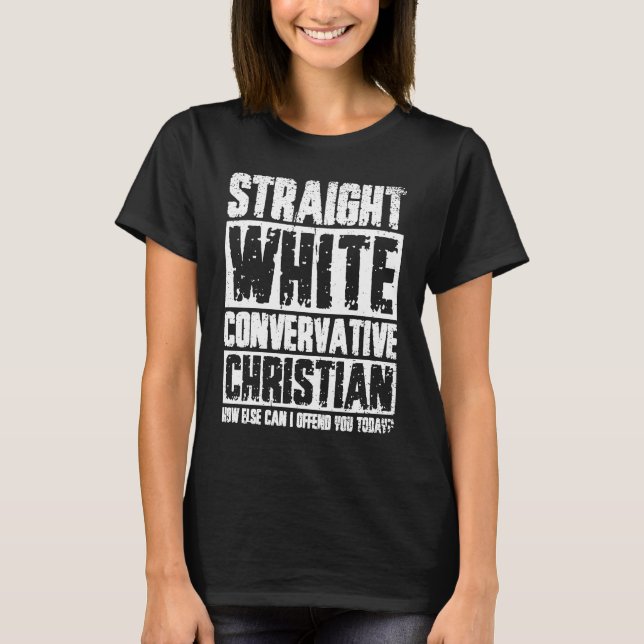Camiseta Conservador Cristão Branco Hetero (Frente)