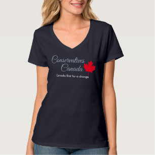 Camiseta Conservadores Canadá. Canadá primeiro para uma mud