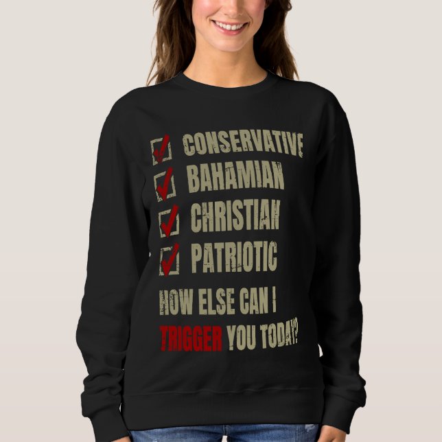 Camiseta Conservative Bahamian Christian Patriotic (Frente)