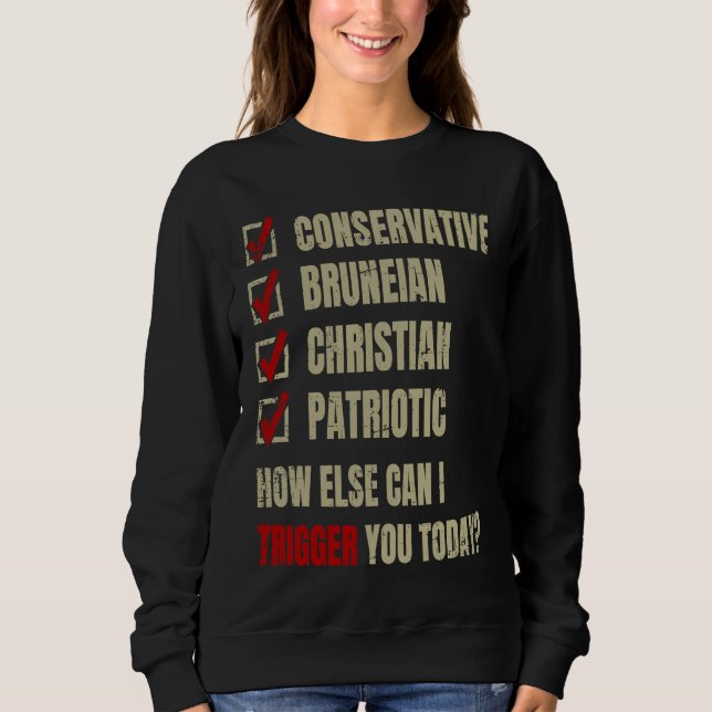 Camiseta Conservative Bruneian Christian Patriotic (Frente)