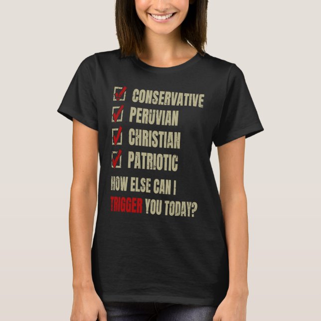 Camiseta Conservative Peruvian Christian Patriotic (Frente)
