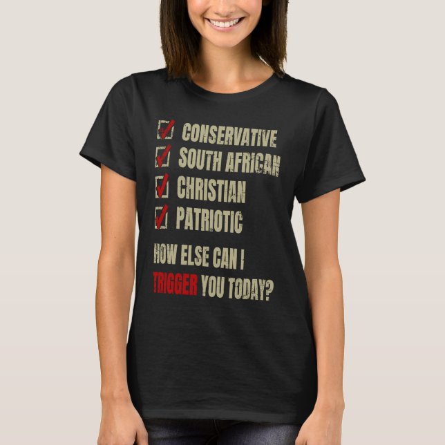 Camiseta Conservative South African Christian Patriotic (Frente)