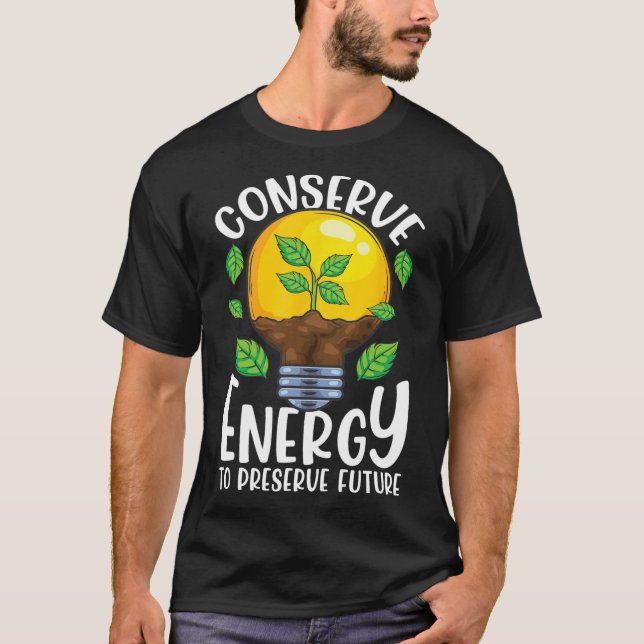 Camiseta Conserve o ambiente verde da árvore de lâmpadas de (Frente)