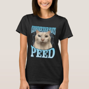 Camiseta Considere Seu Calção Fez Xixi Meme de Gato Maluco
