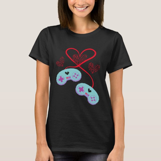 Camiseta Console Arcade Happy Valentine s Day Love Relation (Frente)
