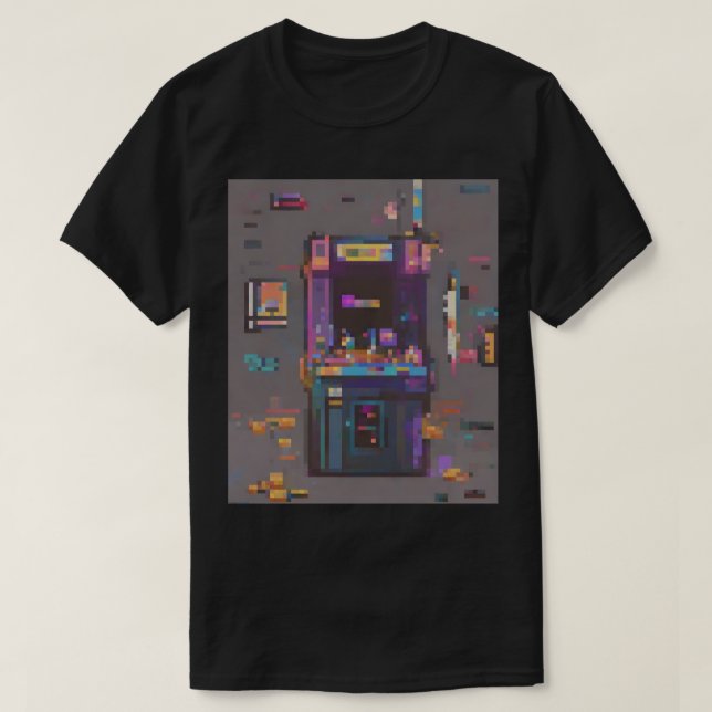 Camiseta Console de Cartucho de Arte Pixel Arcade de Jogos  (Frente do Design)