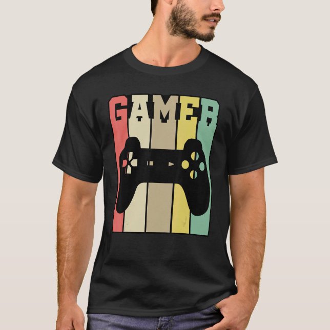 Camiseta Console de Jogo de Vídeo Controlador Gráfico Retro (Frente)