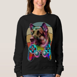 Camiseta console de jogos e cão vintage