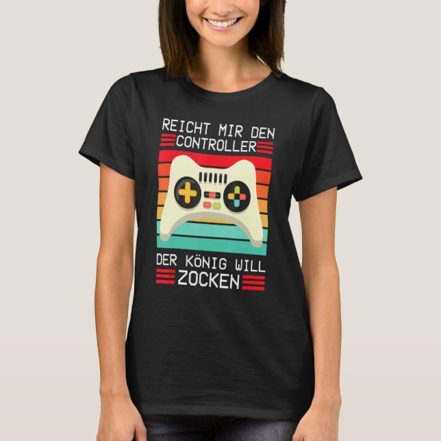 Camiseta Console de jogos Enich Mir Den Controller König (Frente)