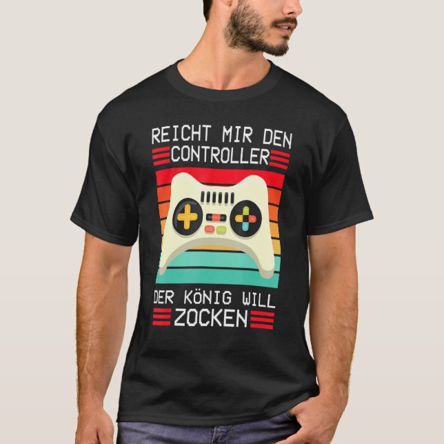 Camiseta Console de jogos Enich Mir Den Controller König (Frente)