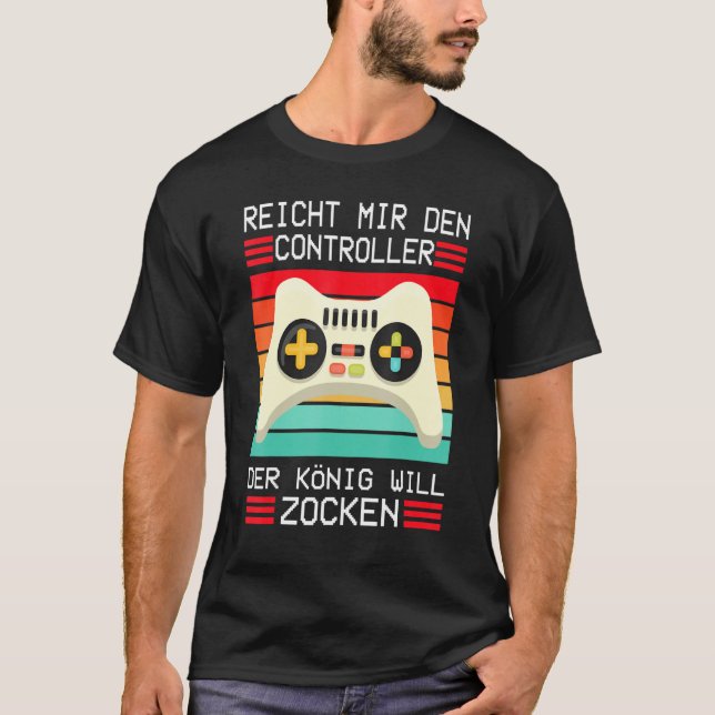 Camiseta Console de jogos Enich Mir Den Controller König (Frente)