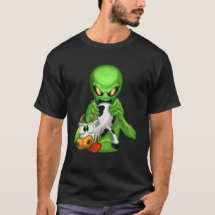 Camiseta Conspiração de Invasão Ufo Abdução Alienígena Come