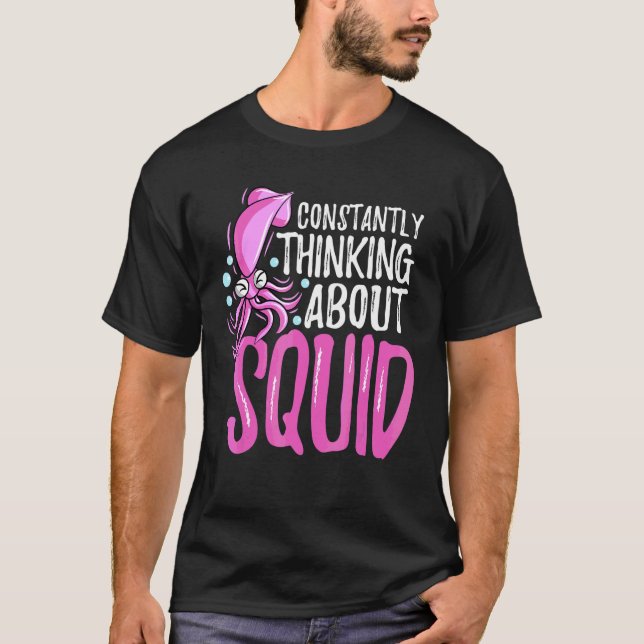 Camiseta Constantemente Pensando em Lula Polvo Choco (Frente)