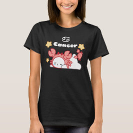 Camiseta Constelação de Cancer Cozy Bunny Whimsical & Crab