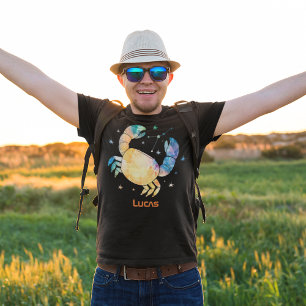 Camiseta Constelação de Câncer Zodíaco Galáxia de Estrelas 